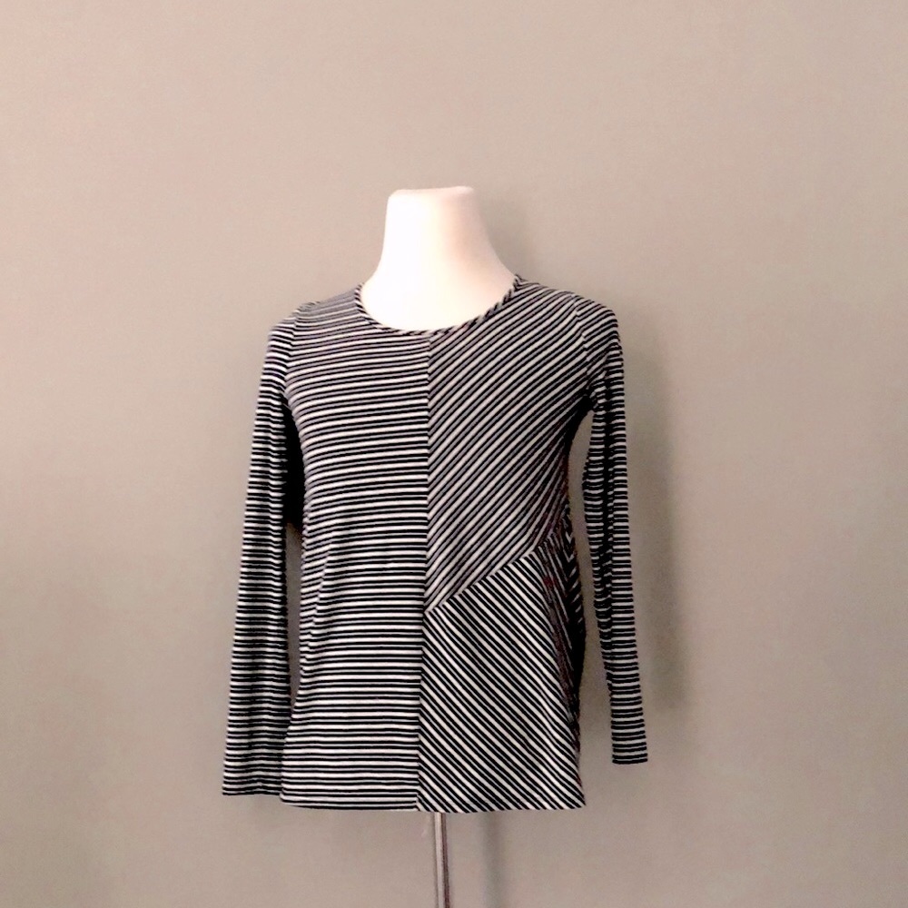 J Jill striped cotton blend blouse